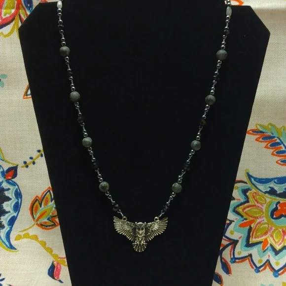 💖(2 for $20)Beaded handmade necklace with owl pendant - Picture 1 of 4